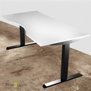 Basic hævesænkebord – med sort stel