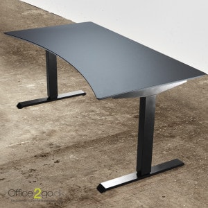 Basic hævesænkebord – med sort stel