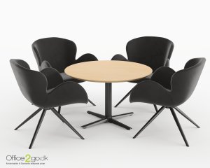 Switch mødebord - 4 personer - Ø 90 cm