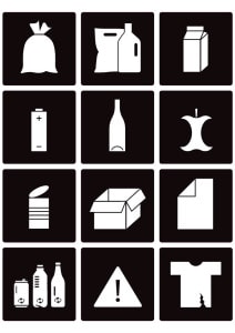 Affaldssortering - piktogrammer